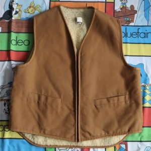 Carhartt Vintage Unisex Sherpa Lined Duck Canvas Work Vest Sz XL